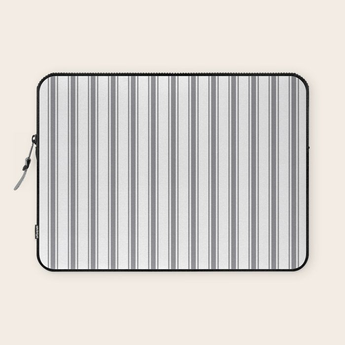 Gray blue ticking stripes Laptop Sleeve Gallery Image 1