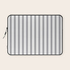 Gray blue ticking stripes Laptop Sleeve Gallery Image 1