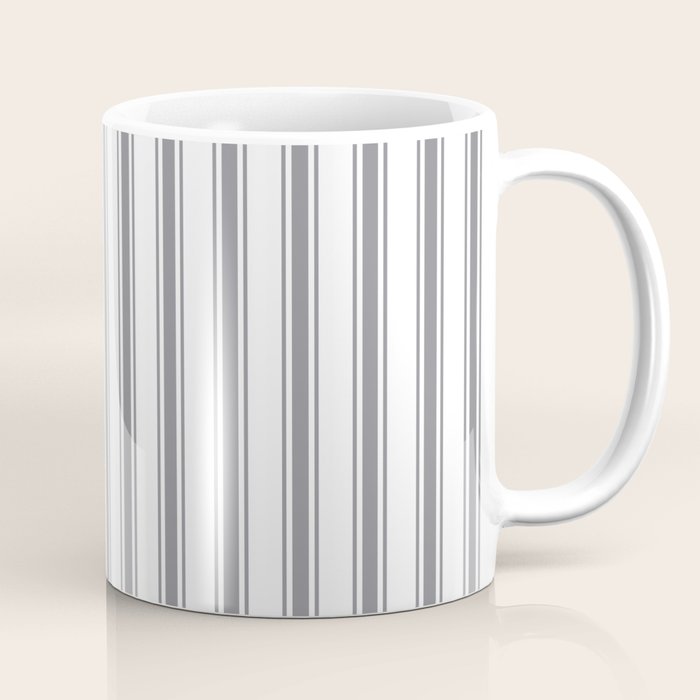 Gray blue ticking stripes Coffee Mug Gallery Image 1