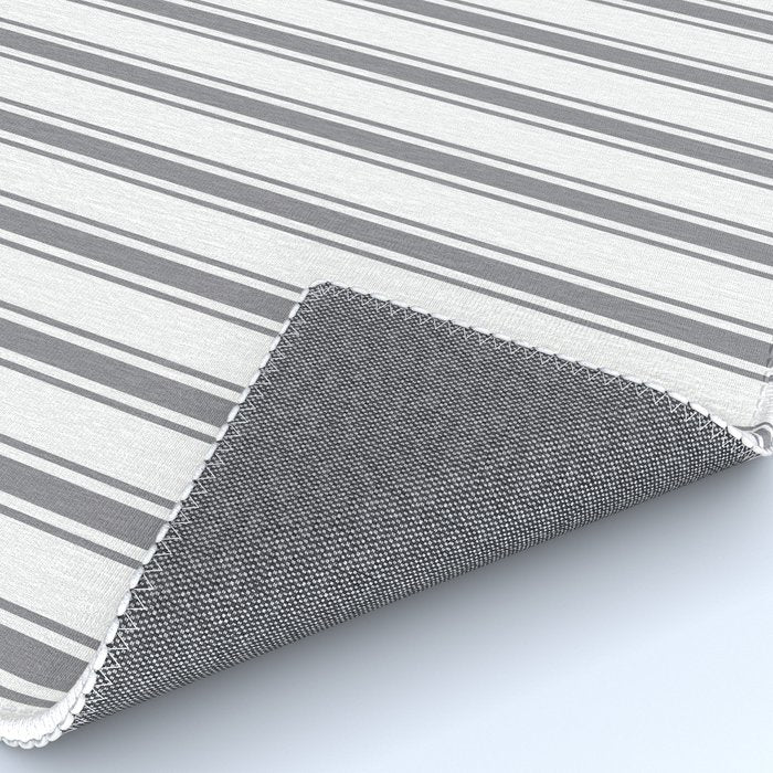 Gray blue ticking stripes Rug Gallery Image 4
