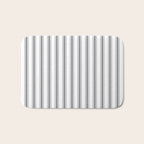 Gray blue ticking stripes Bath Mat Gallery Image 1