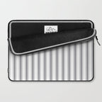 Gray blue ticking stripes Laptop Sleeve Gallery Image 2