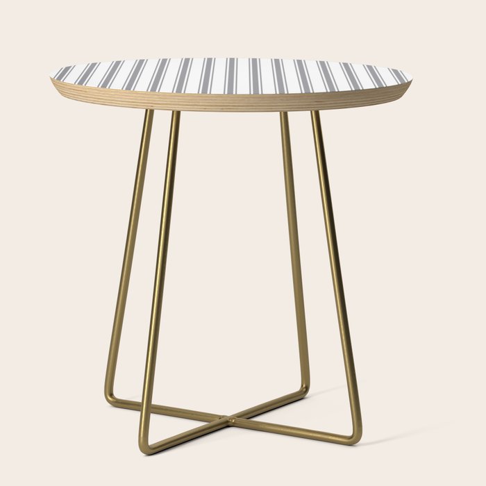 Gray blue ticking stripes Side Table Gallery Image 1
