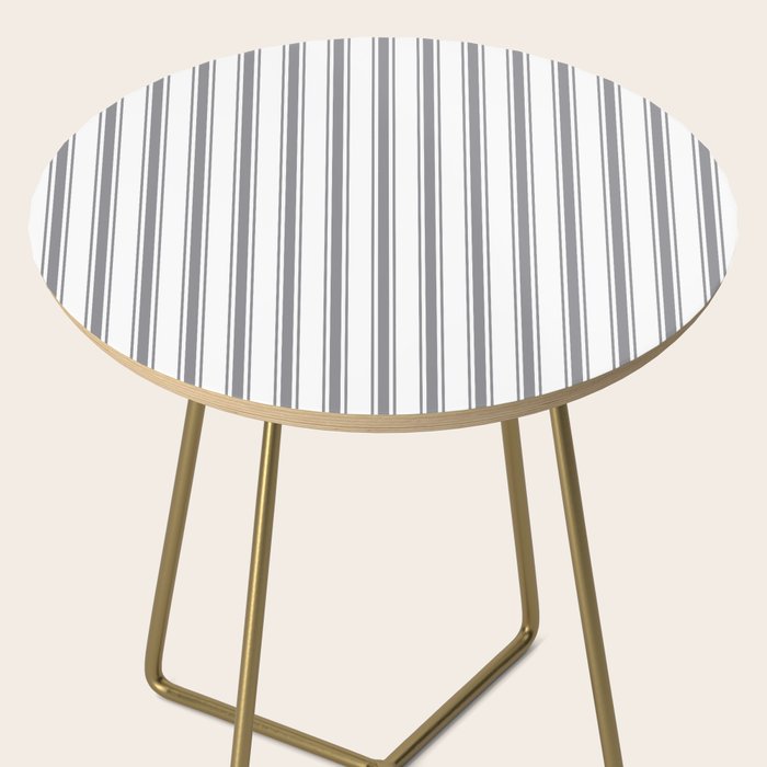 Gray blue ticking stripes Side Table Gallery Image 2