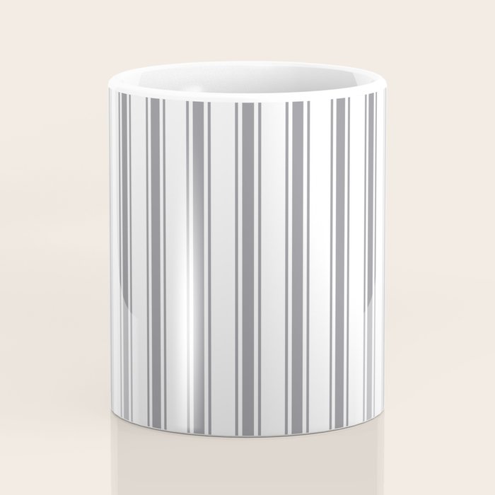Gray blue ticking stripes Coffee Mug Gallery Image 4
