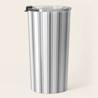 Gray blue ticking stripes Travel Mug Gallery Image 3