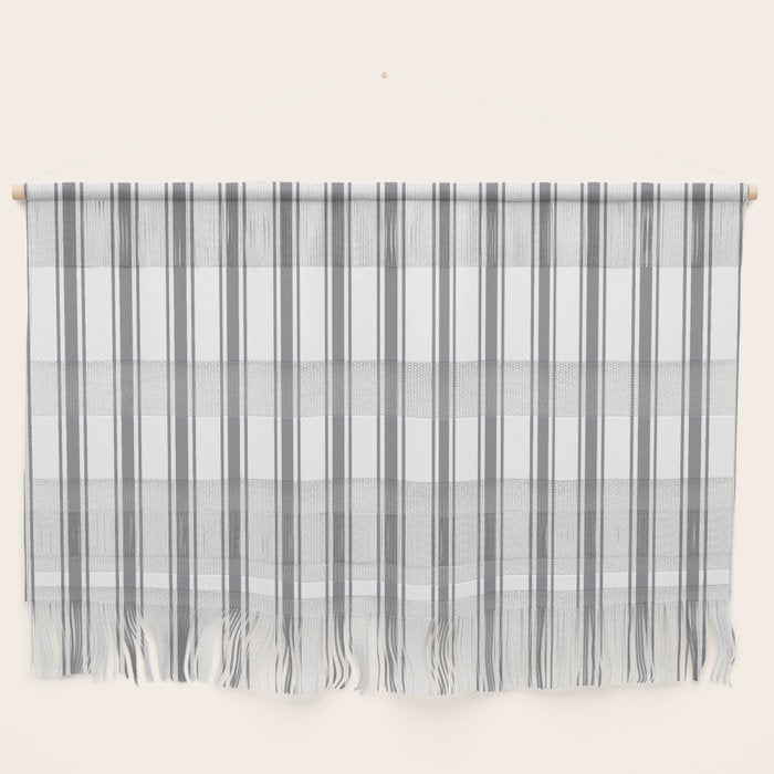 Gray blue ticking stripes Wall Hanging Gallery Image 1