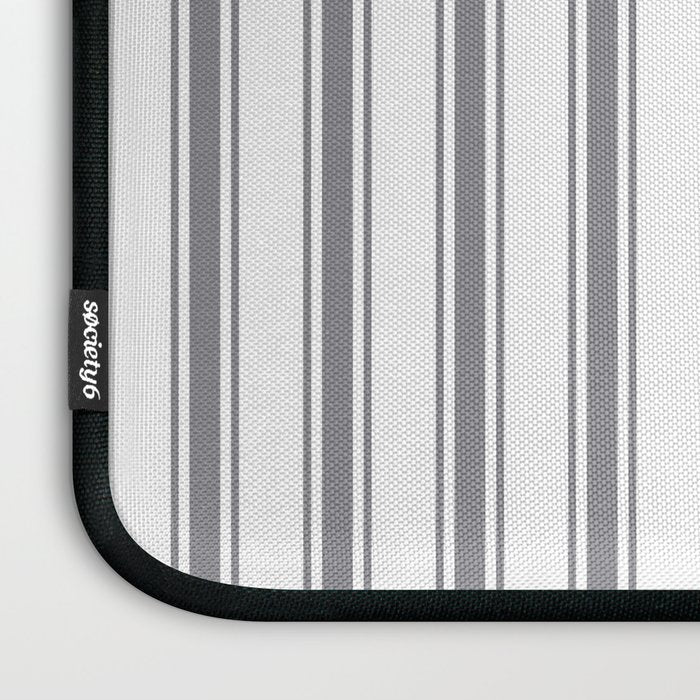 Gray blue ticking stripes Laptop Sleeve Gallery Image 3