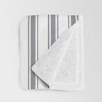 Gray blue ticking stripes Throw Blanket Gallery Image 3