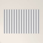 Gray blue ticking stripes Welcome Mat Gallery Image 1