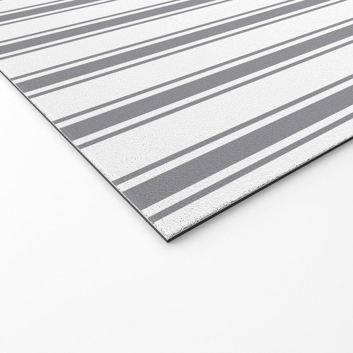 Gray blue ticking stripes Welcome Mat Gallery Image 2