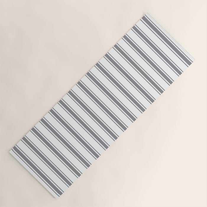 Gray blue ticking stripes Yoga Mat Gallery Image 1
