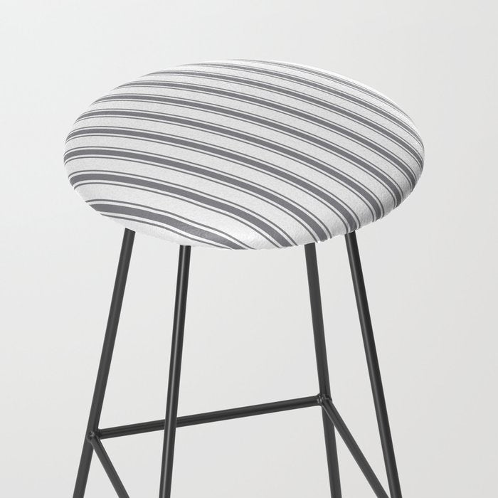 Gray blue ticking stripes Stool Gallery Image 2