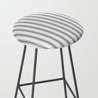 Gray blue ticking stripes Stool Gallery Image 2