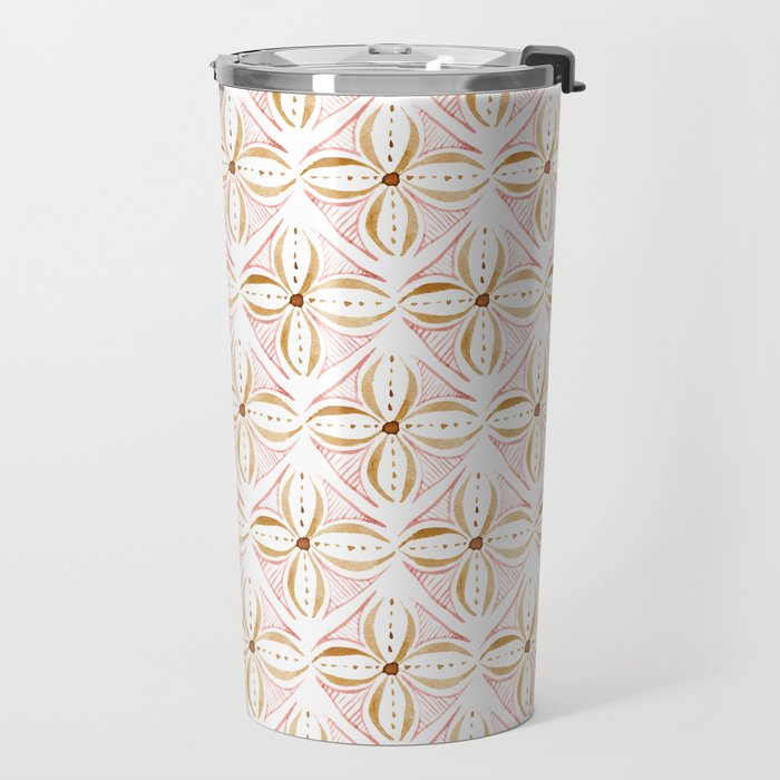 Rose Gold Watercolor Tile Travel Mug Gallery Image 2