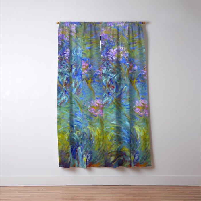 Agapanthus Claude Monet Floral Art Window Curtain Gallery Image 3