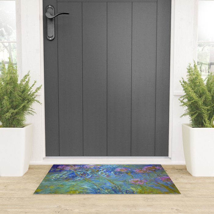 Agapanthus Claude Monet Floral Art Welcome Mat Gallery Image 3