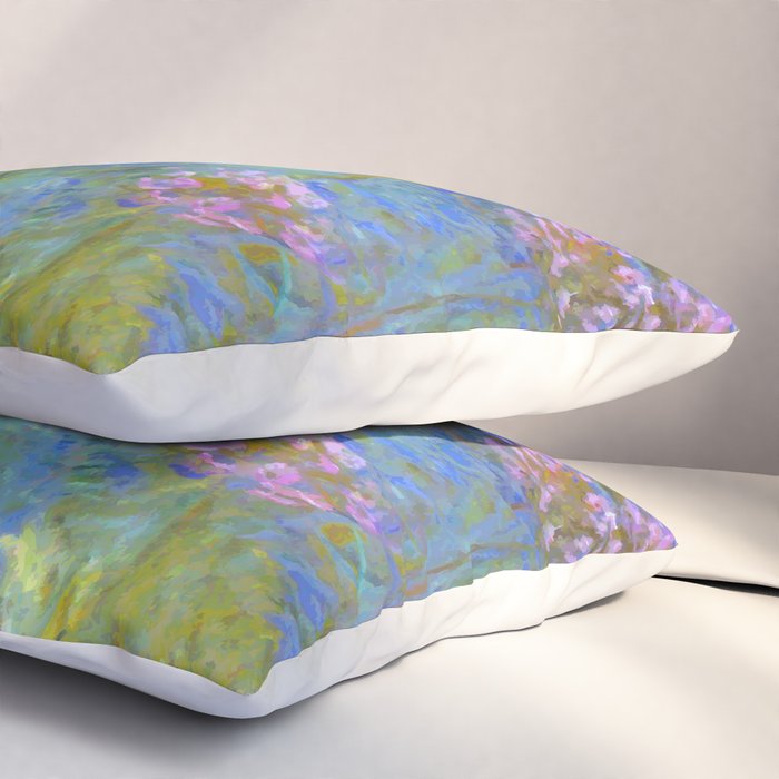 Agapanthus Claude Monet Floral Art Pillow Sham Gallery Image 3