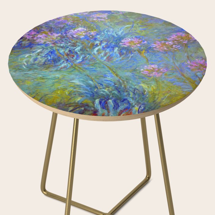 Agapanthus Claude Monet Floral Art Side Table Gallery Image 2