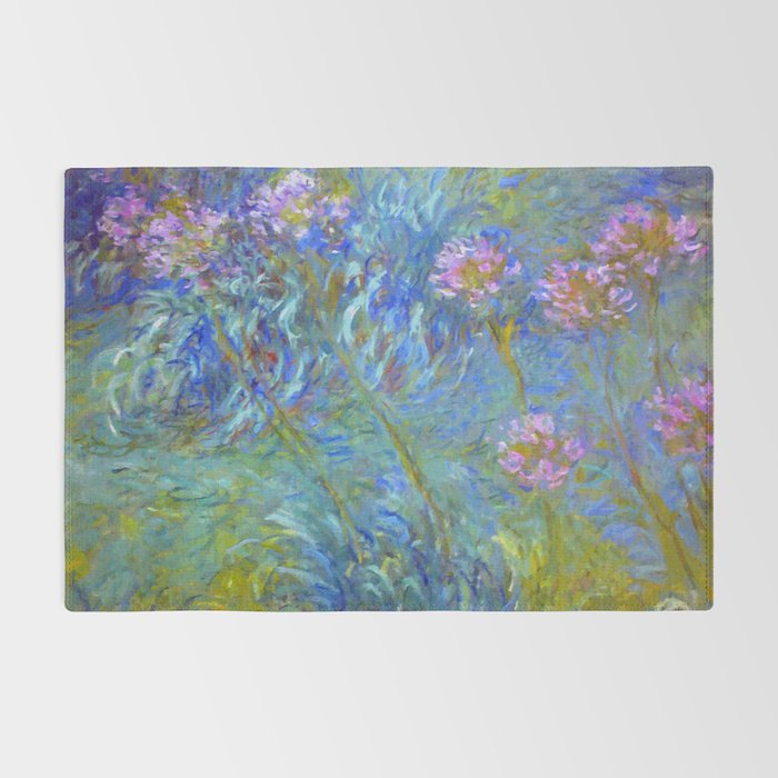 Agapanthus Claude Monet Floral Art Rug Gallery Image 2
