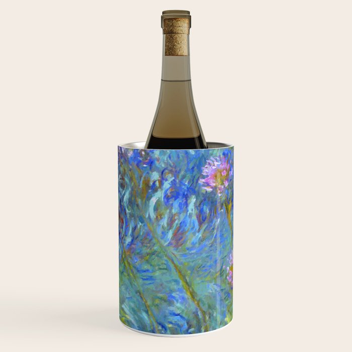 Agapanthus Claude Monet Floral Art Wine Chiller Gallery Image 1