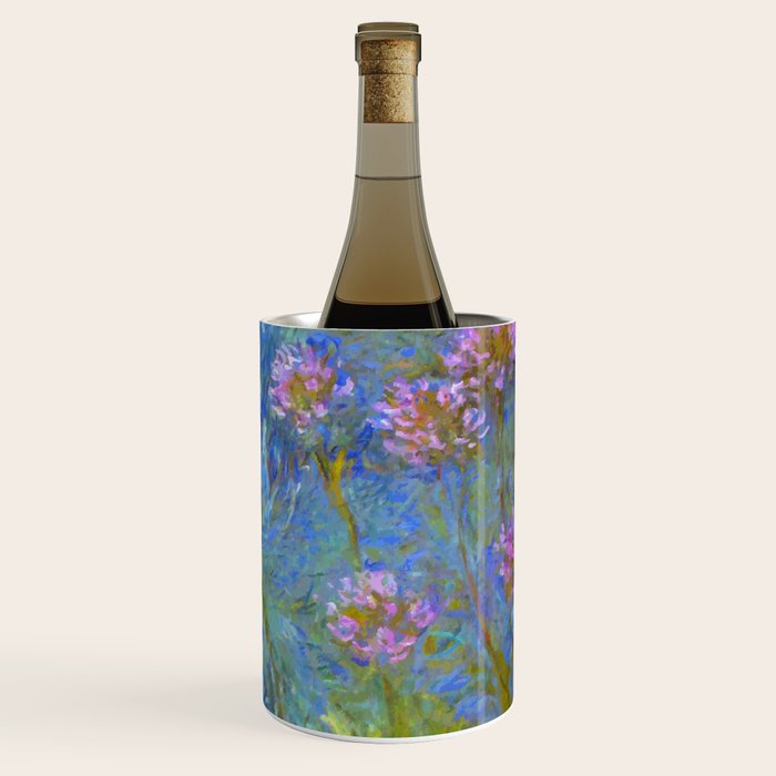 Agapanthus Claude Monet Floral Art Wine Chiller Gallery Image 3