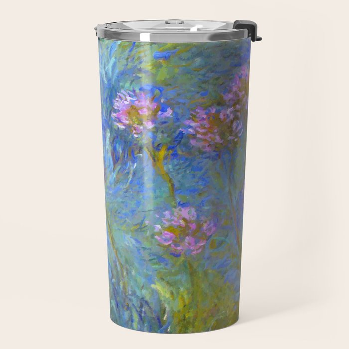 Agapanthus Claude Monet Floral Art Travel Mug Gallery Image 2