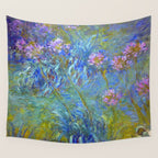 Agapanthus Claude Monet Floral Art Wall Tapestry Gallery Image 4