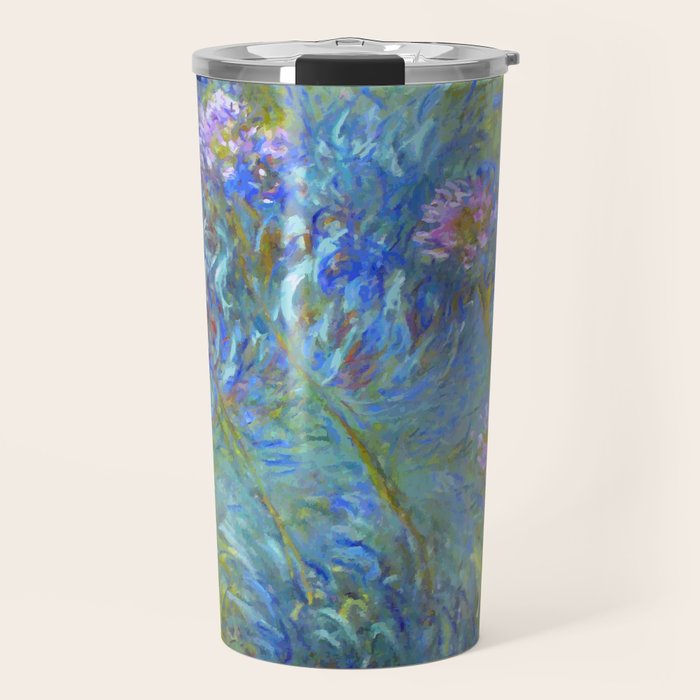 Agapanthus Claude Monet Floral Art Travel Mug Gallery Image 1