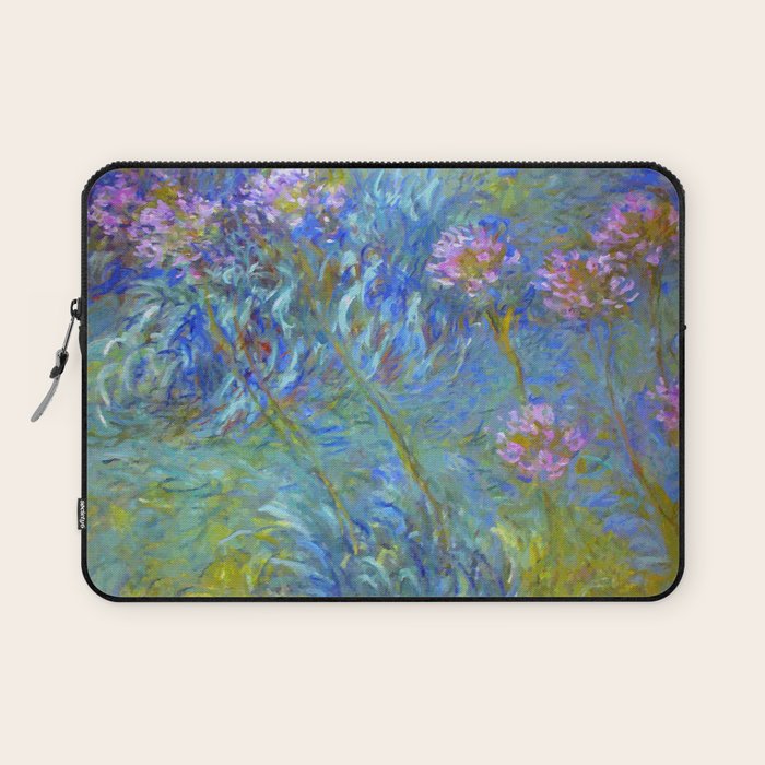 Agapanthus Claude Monet Floral Art Laptop Sleeve Gallery Image 1