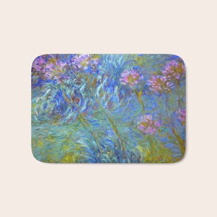 Agapanthus Claude Monet Floral Art Bath Mat Gallery Image 1