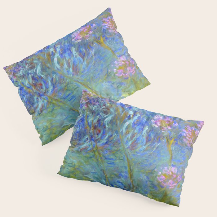 Agapanthus Claude Monet Floral Art Pillow Sham Gallery Image 1