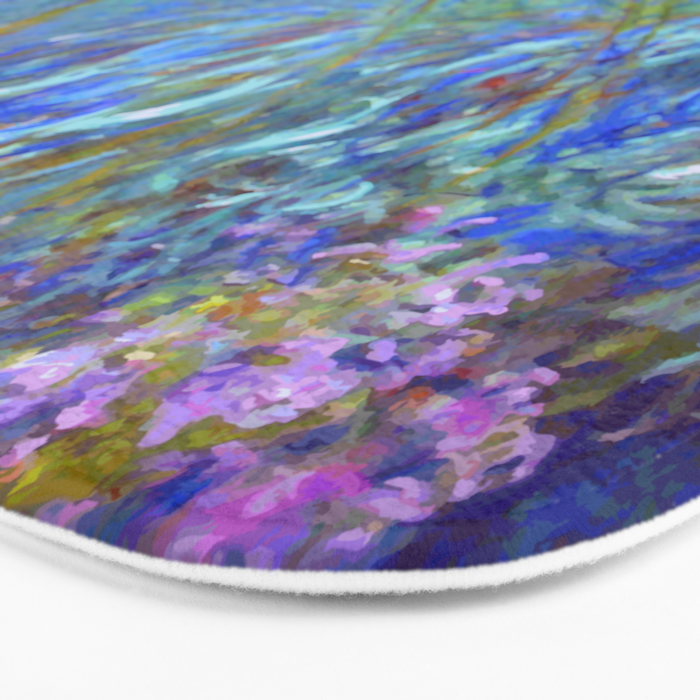 Agapanthus Claude Monet Floral Art Bath Mat Gallery Image 3