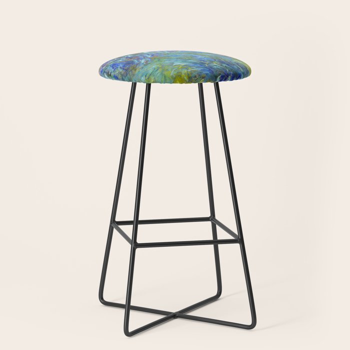 Agapanthus Claude Monet Floral Art Stool Gallery Image 1