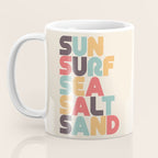 Sun Surf Sea Salt Sand Typography - Retro Rainbow Coffee Mug Gallery Image 3