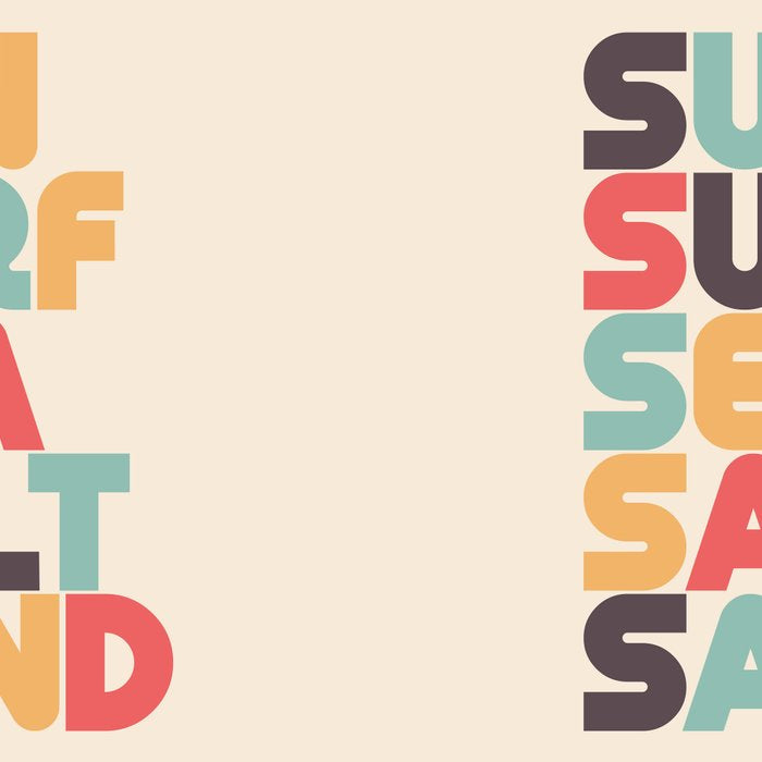 Sun Surf Sea Salt Sand Typography - Retro Rainbow Coffee Mug Gallery Image 2