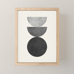 Woodblock black and white Mid century modern Mini Art Print Gallery Image 1
