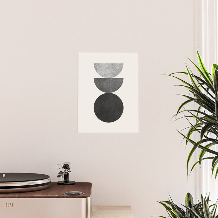 Woodblock black and white Mid century modern Poster Gallery Image 2