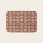block print floral - clay Bath Mat Gallery Image 1