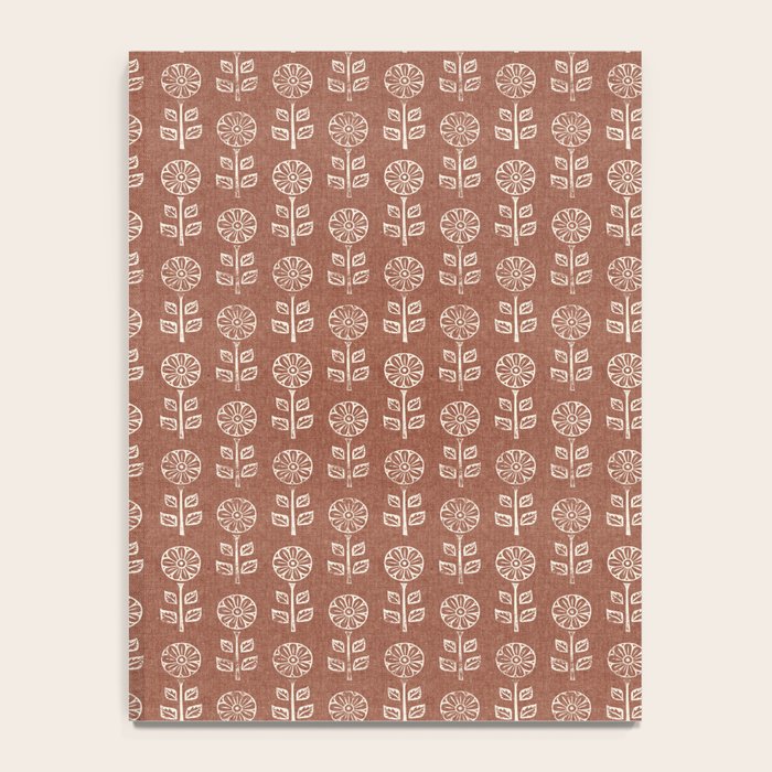 block print floral - clay Notebook Gallery Image 4