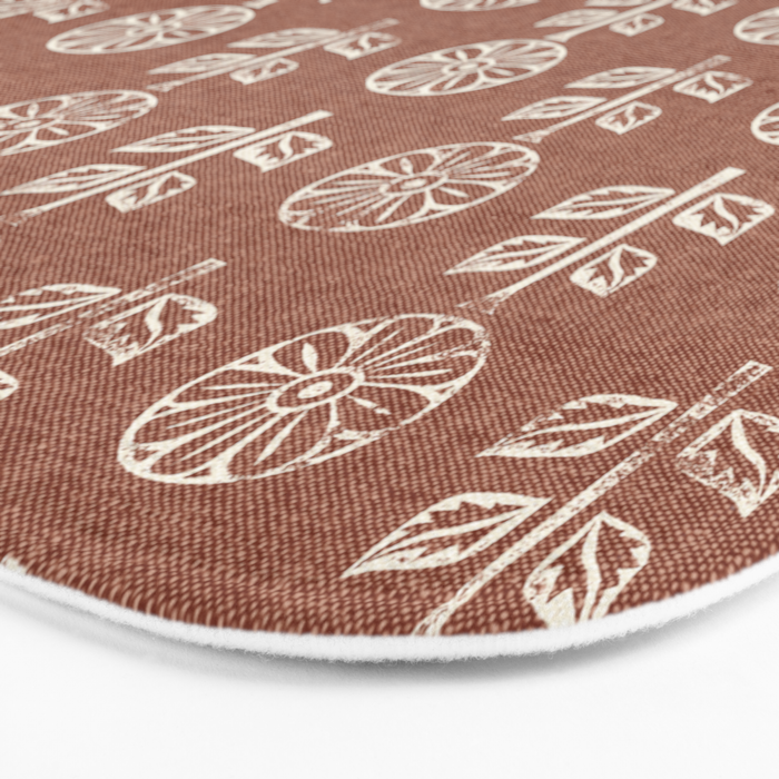 block print floral - clay Bath Mat Gallery Image 3