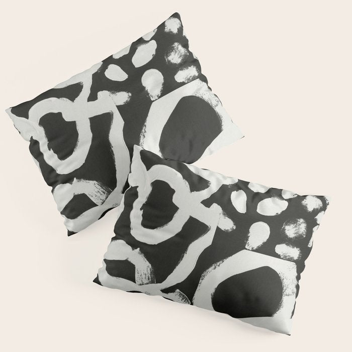 Black & White Abstract Collage #1 Pillow Sham Gallery Image 3