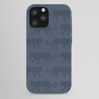 Leopard Parade - Dark Navy on Denim Blue iPhone Case Gallery Image 44