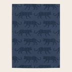 Leopard Parade - Dark Navy on Denim Blue Poster Gallery Image 4