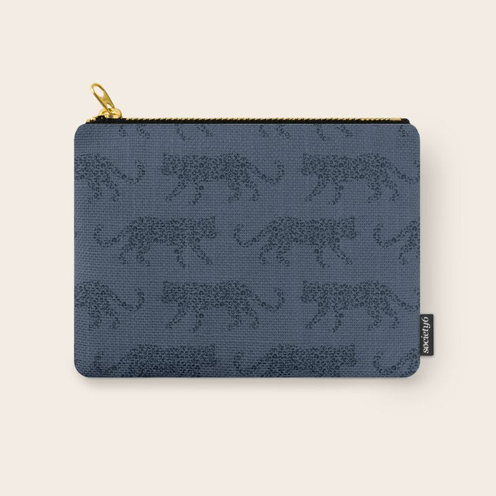 Leopard Parade - Dark Navy on Denim Blue Carry All Pouch Gallery Image 1