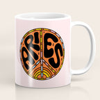 Aries Peace Sign Coffee Mug Gallery Image 1
