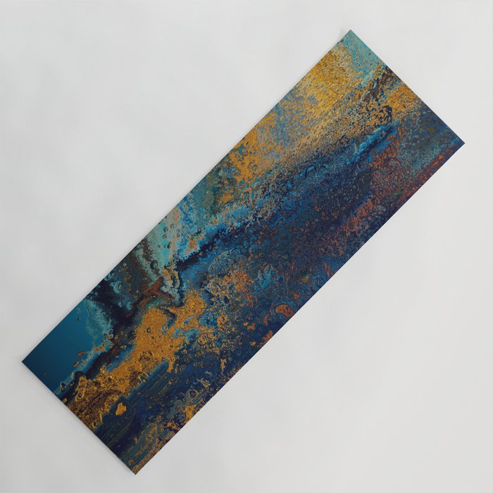 Blue Metallic Abstract Yoga Mat Gallery Image 1