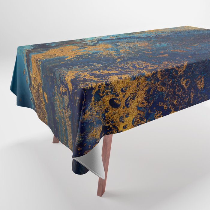 Blue Metallic Abstract Tablecloth Gallery Image 1