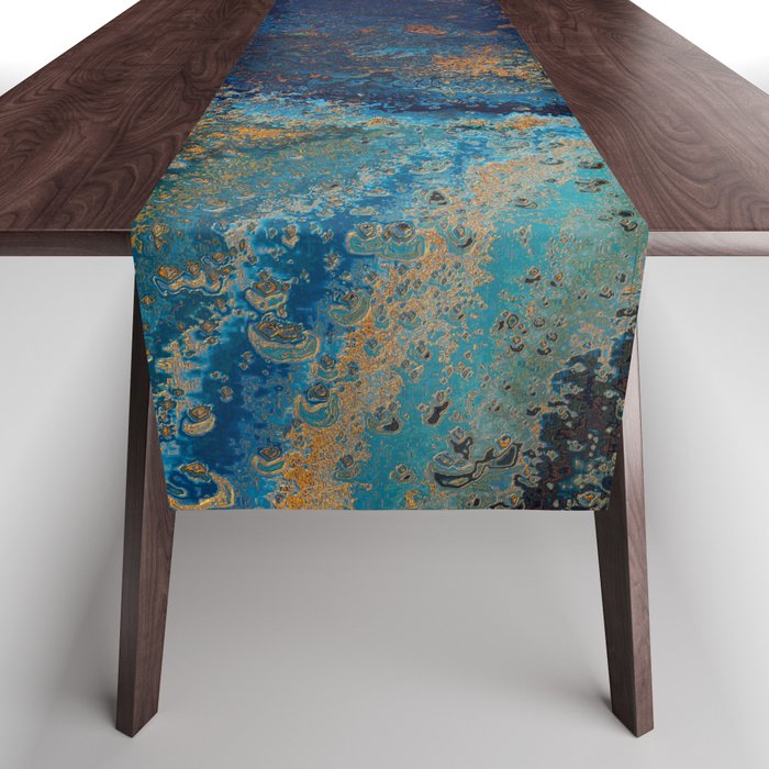 Blue Metallic Abstract Table Runner Gallery Image 1