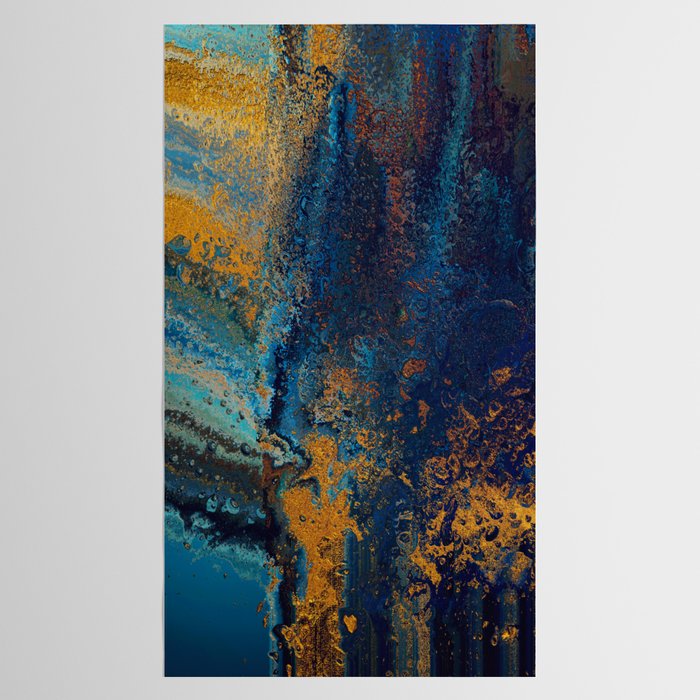 Blue Metallic Abstract Tablecloth Gallery Image 2